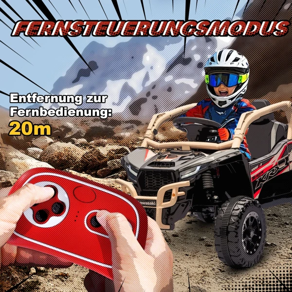 12V Elektrisch Terreinvoertuig Voor Kinderen, Afstandsbediening, LED Lichten, Muziek, Toeter, Voor Kinderen Van 3 8 Jaar, Geel