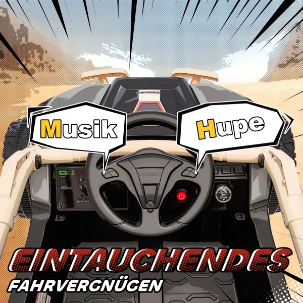 12V Elektrisch Terreinvoertuig Voor Kinderen, Afstandsbediening, LED Lichten, Muziek, Toeter, Voor Kinderen Van 3 8 Jaar, Geel