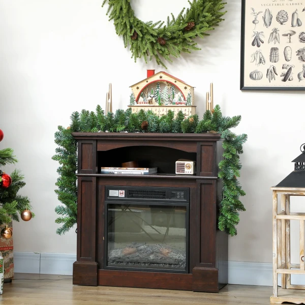 1,8 m kunstmatige kerstkrans bloemdecoratie met 162 punten 8 dennenappels groen 2