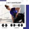 2 in 1 Dumbbell Set, Lange & Korte Dumbbell, 25 Kg, Antislip, Vloerbeschermend, Zwart/Groen