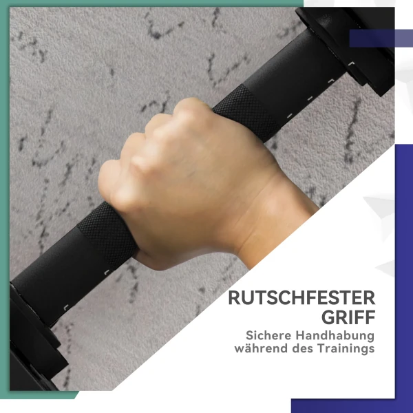 2 in 1 Halterset, Lange & Korthalter, 20 Kg, Antislip, Vloervriendelijk, Zwart/Groen