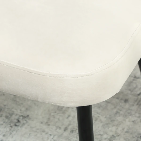 2 zitsbank, Moderne Gestoffeerde Bank Met Metalen En Houten Frame, Fluweelachtige Stoffen Bekleding, Beige