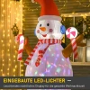 2,4 m opblaasbare sneeuwman met roterende verlichting kerstdecoratie voor binnen en buitenruimte tuin gazondecoratie feest wit+rood 180 x 100 x 240 cm 5