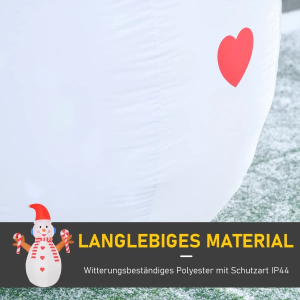 2,4 m opblaasbare sneeuwman met roterende verlichting kerstdecoratie voor binnen en buitenruimte tuin gazondecoratie feest wit+rood 180 x 100 x 240 cm 6