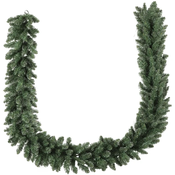 2,7 m kunstmatige kerstguirlande decoratie met 216 toppen dennenkrans voor trappen haard groen 1
