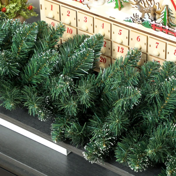 2,7 m kunstmatige kerstguirlande decoratie met 216 toppen dennenkrans voor trappen haard groen 10