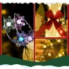 3 delige kerstdecoratie, rendierfamilie met led verlichting, rode strik, staal, polyester, waterdicht 8