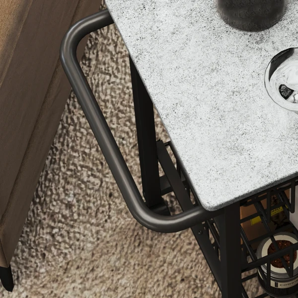 3 laags keukenwagen op wielen, rolbare serveerwagen, keukentrolley met 3 stalen manden, serveerwagen 10