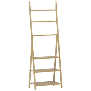 3 traps badkamerrek, 3 handdoekhouders, bamboe frame, a vormig, lattenrekken 1