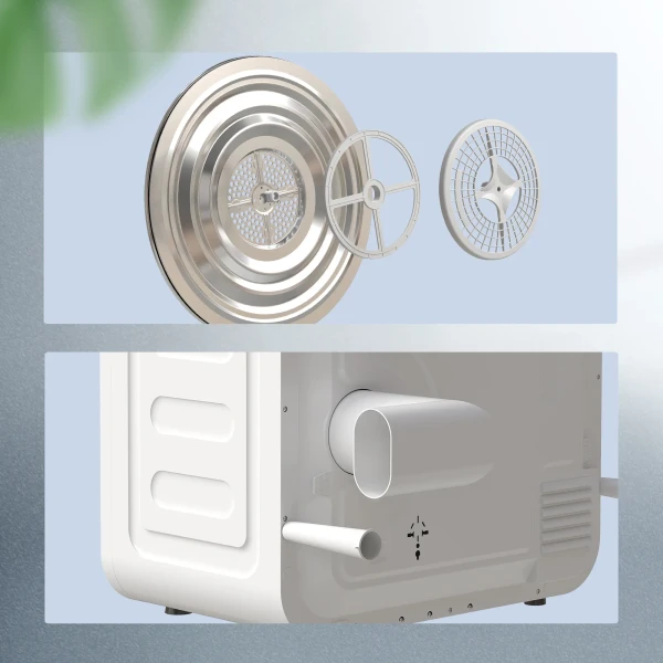 4 Kg Wasdroger, Compact Ontwerp, 5 Modi, Timer, Wit+Zwart