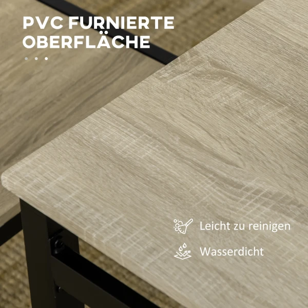 5 delige eetgroep, eettafel met 4 stoelen, ruimtebesparende keukentafelset, zitgroep voor eetkamer, keuken, zwart 7