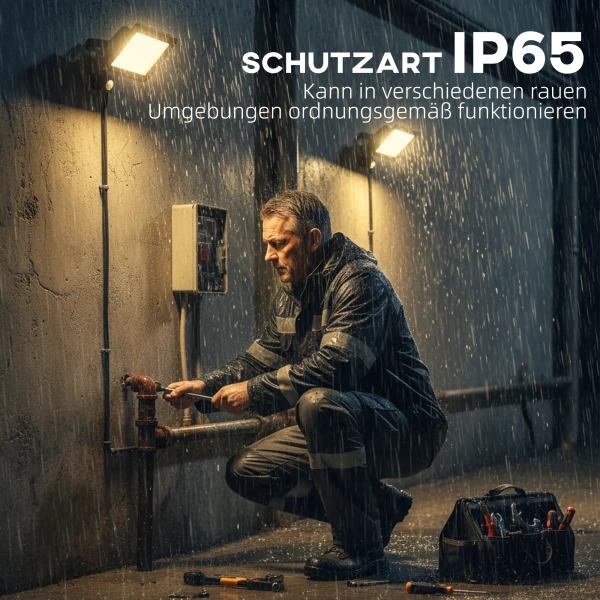 50W Werklicht, Verstelbaar, 3 Modi, Aluminium, Flexibel Inzetbaar, Zwart