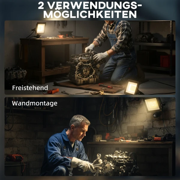 50W Werklicht, Verstelbaar, 3 Modi, Aluminium, Flexibel Inzetbaar, Zwart