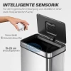 60 l sensor prullenbak, automatische deksel, roestvrij staal, veelzijdig inzetbaar, zilverkleurig 5