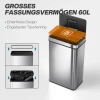 60 l sensor prullenbak, automatische deksel, roestvrij staal, veelzijdig inzetbaar, zilverkleurig 6