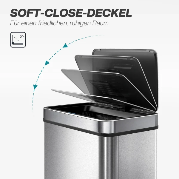 60 l sensor prullenbak, automatische deksel, roestvrij staal, veelzijdig inzetbaar, zilverkleurig 8