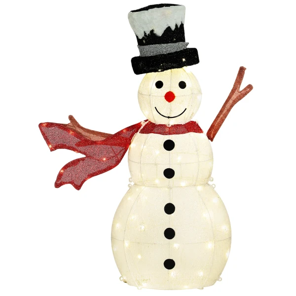 78er led kerstdecoratie, kerst sneeuwpop in warm wit, stalen frame, voor binnen, buiten, meerkleurig 1