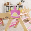 8 in 1 Indoor Klimrek Voor Kinderen, Prinsessen Design, Glijbaan, Helling, Boog, Hout