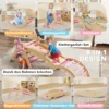 8 in 1 Indoor Klimrek Voor Kinderen, Prinsessen Design, Glijbaan, Helling, Boog, Hout