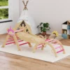 8 in 1 Indoor Klimrek Voor Kinderen, Prinsessen Design, Glijbaan, Helling, Boog, Hout