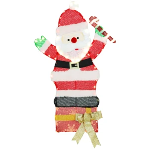 97er led kerstdecoratie, kerstman in warm wit, stalen frame meerkleurig 1