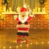 97er led kerstdecoratie, kerstman in warm wit, stalen frame meerkleurig 10