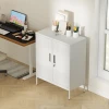 Afsluitbare Stalen Kast Met 2 Deuren, Kantoorkast, Verstelbare Planken, Voor Thuiskantoor, Woonkamer, Garage, Wit