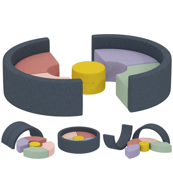 Aiyaplay 7 delige zachte bouwblokken set voor peuters, schuim, wasbare corduroy hoes, verschillende vormen, kleurrijk 1