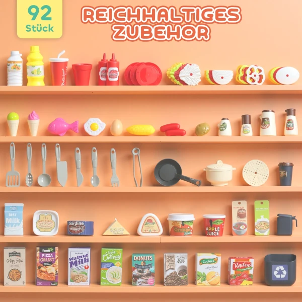 Aiyaplay 92 delig kinderkeukenset, waterkraan, kunststof, 3 6 jaar, groen 8