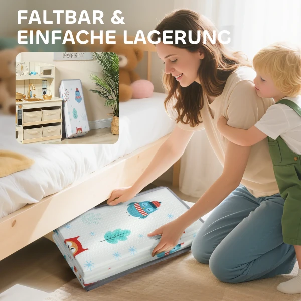 Aiyaplay baby speelmat, dierenpatroon, schuim, 1,5 cm dikke vulling, antislip 8