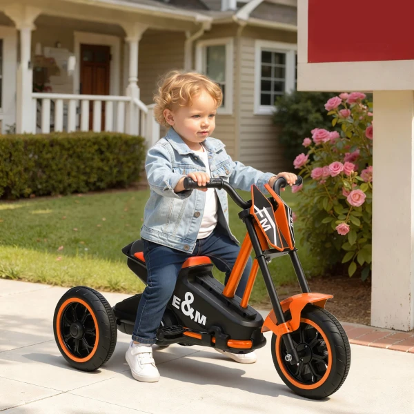 Aiyaplay driewieler, kinderfiets, loopfiets, kinderfiets met pedaal, loopfiets voor kinderen 18 36 maanden, staal, 79x44x47 cm, oranje 2