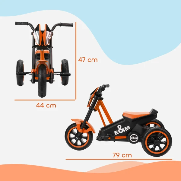 Aiyaplay driewieler, kinderfiets, loopfiets, kinderfiets met pedaal, loopfiets voor kinderen 18 36 maanden, staal, 79x44x47 cm, oranje 4