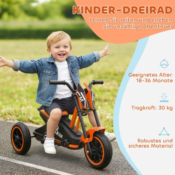 Aiyaplay driewieler, kinderfiets, loopfiets, kinderfiets met pedaal, loopfiets voor kinderen 18 36 maanden, staal, 79x44x47 cm, oranje 5