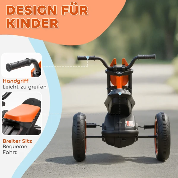 Aiyaplay driewieler, kinderfiets, loopfiets, kinderfiets met pedaal, loopfiets voor kinderen 18 36 maanden, staal, 79x44x47 cm, oranje 7
