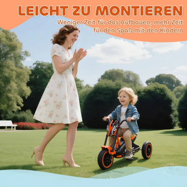 Aiyaplay driewieler, kinderfiets, loopfiets, kinderfiets met pedaal, loopfiets voor kinderen 18 36 maanden, staal, 79x44x47 cm, oranje 8