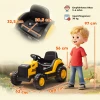 Aiyaplay kinder baufahrzeug, opzitauto voor kinderen, afstandsbediening, handmatige besturing, bluetooth+muziek functie, 3 6 jaar, kunststof, staal, geel 4