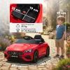 Aiyaplay kinder elektrische auto, mercedes design, 12v motoren, afstandsbediening, led lichten, muziek, voor kinderen van 3 6 jaar, rood 4