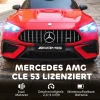 Aiyaplay kinder elektrische auto, mercedes design, 12v motoren, afstandsbediening, led lichten, muziek, voor kinderen van 3 6 jaar, rood 5