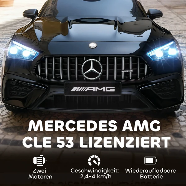 Aiyaplay kinder elektrische auto, mercedes ontwerp, 12v motoren, afstandsbediening, led lampen, muziek, voor 3 6 jaar oude kinderen, zwart 5