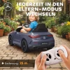 Aiyaplay kinder elektrische auto, mercedes ontwerp, 12v motoren, afstandsbediening, led lampen, muziek, voor kinderen van 3 6 jaar, grijs 6