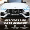 Aiyaplay kinder elektrische auto, mercedes ontwerp, 12v motoren, afstandsbediening, led lampen, muziek, voor kinderen van 3 6 jaar, wit 5