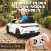Aiyaplay kinder elektrische auto, mercedes ontwerp, 12v motoren, afstandsbediening, led lampen, muziek, voor kinderen van 3 6 jaar, wit 6
