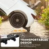 Aiyaplay kinder elektrische auto, mercedes ontwerp, 12v motoren, afstandsbediening, led lampen, muziek, voor kinderen van 3 6 jaar, wit 7