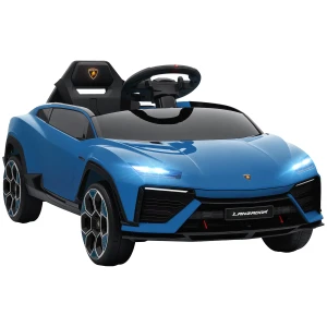Aiyaplay kinder elektroauto 12v kinderauto met 2,4 ghz afstandsbediening, 2 motor, claxon, led, muziek, 101,5 x 49 x 43 cm, blauw 1