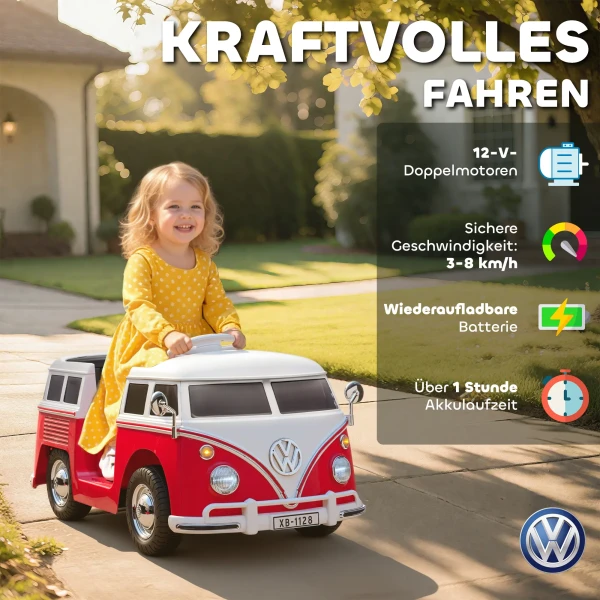 Aiyaplay kinder elektroauto, 12v kinderfahrzeug met mp3, dubbele motor, elektrisch voertuig met claxon, zachte start, 89x49x41,5 cm, rood 6