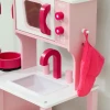 Aiyaplay kinderkeuken om te spelen, houten accessoires, keukenapparatuur, compact, geluiden, roze 10