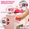 Aiyaplay kinderkeuken om te spelen, houten accessoires, keukenapparatuur, compact, geluiden, roze 5