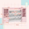 Aiyaplay kinderopbergrek, rek voor speelgoed en boeken, voor overzichtelijk opruimen, 8 uitneembare dozen, roze 4