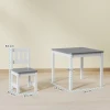 Aiyaplay kindertafel met 2 stoelen, 3 delig kinderzitgroep, zitgroep voor kinderen, kindmeubilair, 56 x 52 x 48 cm grijs 4