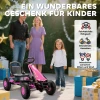 Aiyaplay pedaal gokart voor kinderen, in hoogte verstelbare zitplaats, eva wielen, rem, koppeling, 3 8 jaar, roze 9